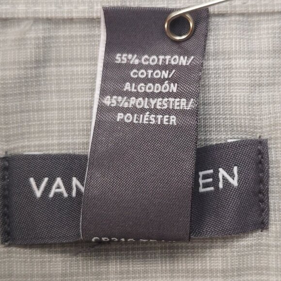 NWT Van Heusen Men's Size 3XL Naturel Stretch Non-Iron Grey Plaid Shirt - Picture 4 of 11